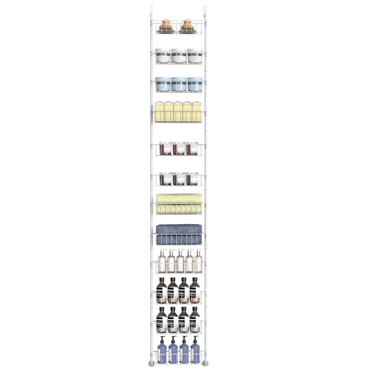12-Tier Over-the-Door Pantry Organizer, Metal Hanging Spice Rack Storage for Kitchen & Bathroom